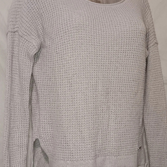 HOLLISTER OVERSIZE XS LONGSLEEVE SWEATER Teen- WOMEN SILVER Top Shirt - Picture 8 of 12